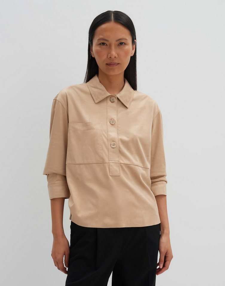 someday Langarmbluse Bluse ZELURA Regular in Veloursleder Optik von someday