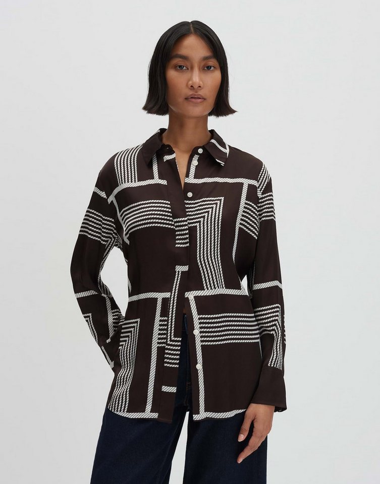 someday Langarmbluse ZISI Loose mit abstrakten Streifenprint leicht ausgestellt und lang geschnitten von someday