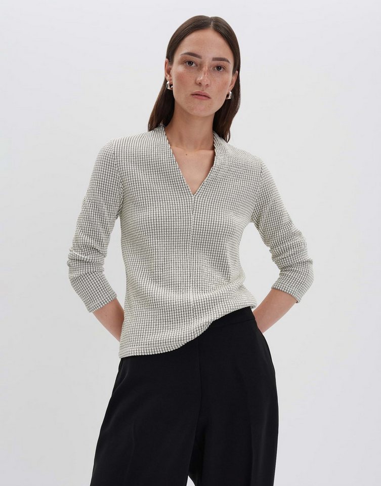 someday Longsleeve KOSANNA in Seersucker Struktur schmale Passform, figurbetont geschnitten, zweifarbiges Muster von someday