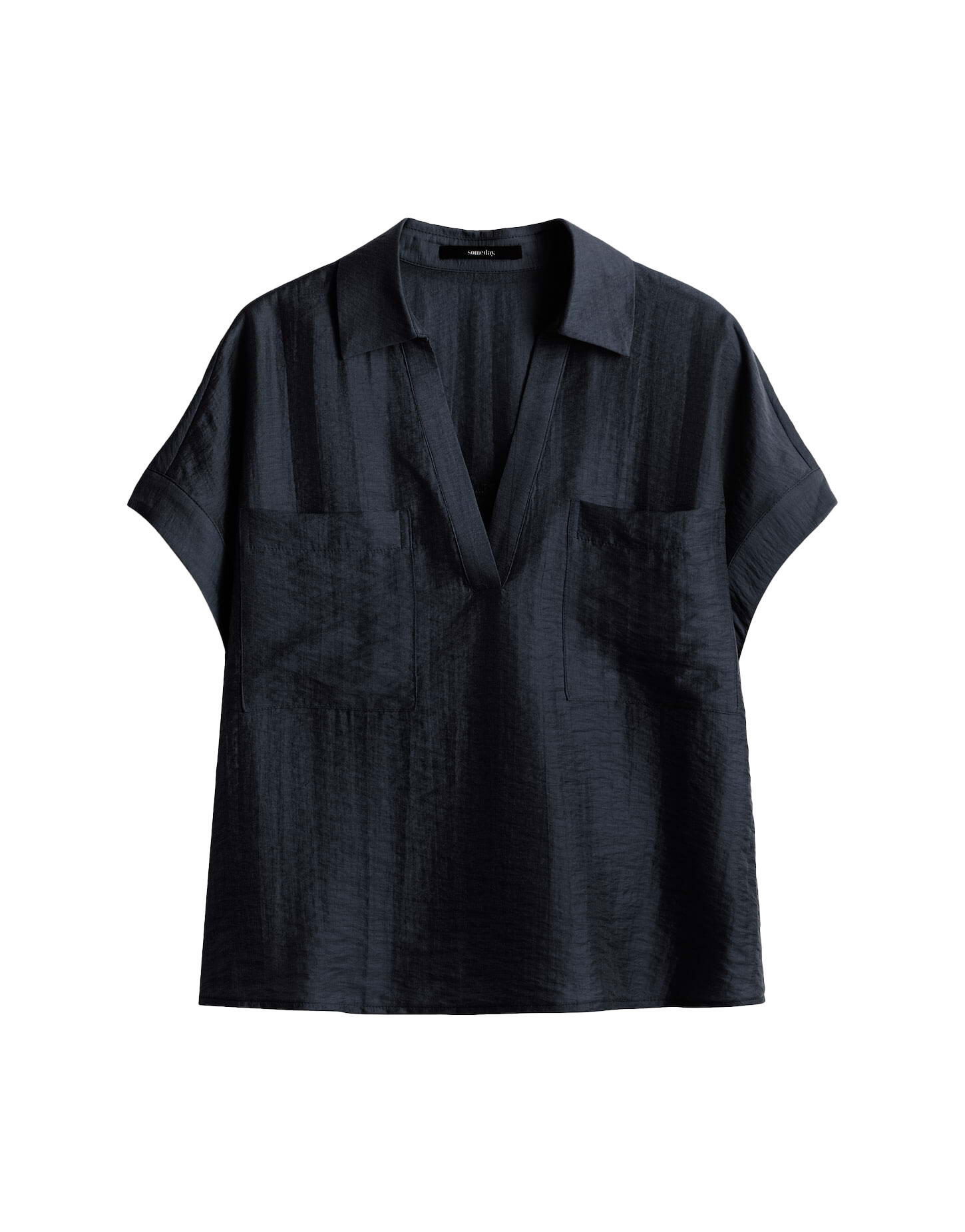 someday - Loose Hemdbluse - Zleana blau - Gr. - 38 von someday