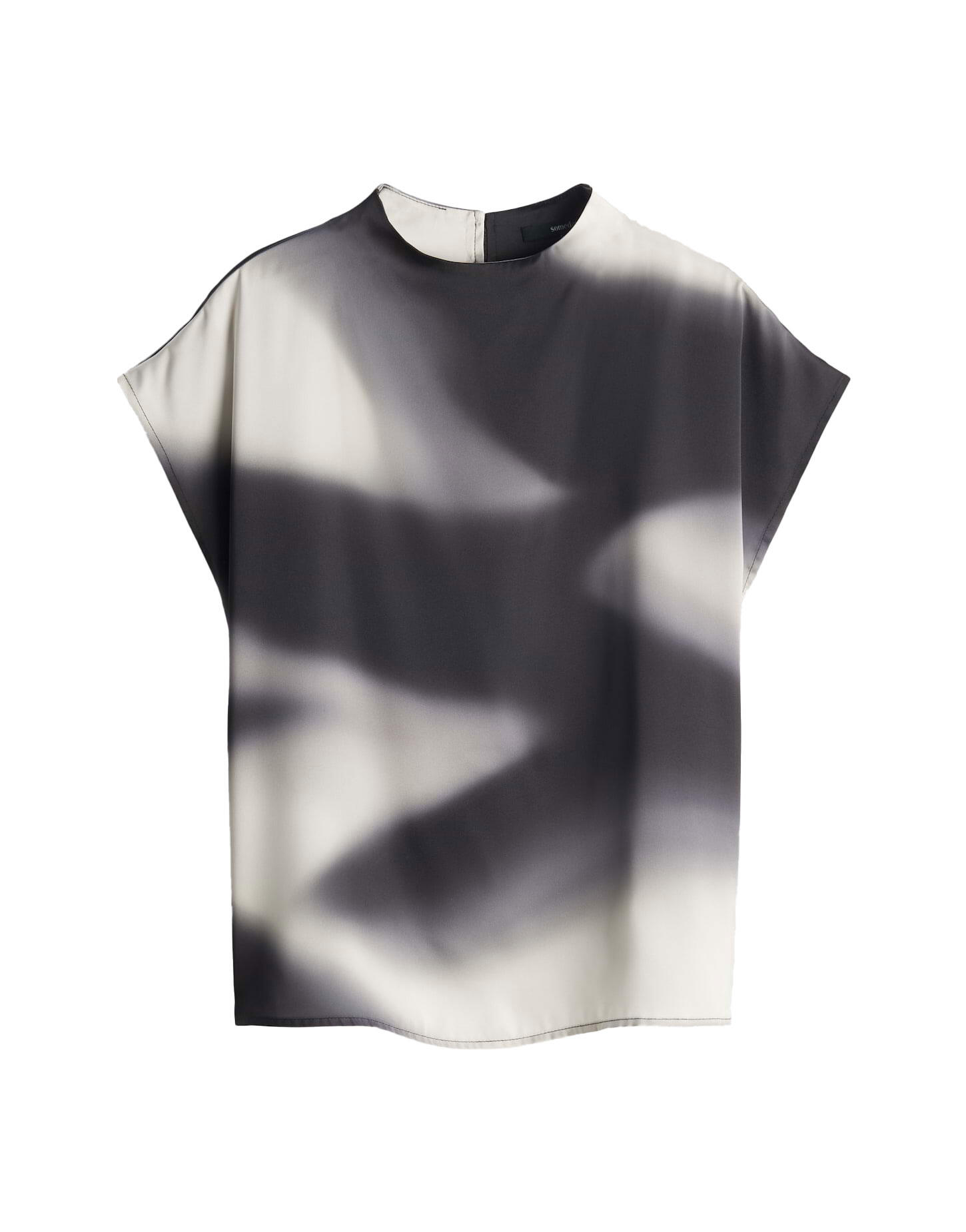 someday - Loose Satinbluse - Zalactic grau/weiß - Gr. - 36 von someday