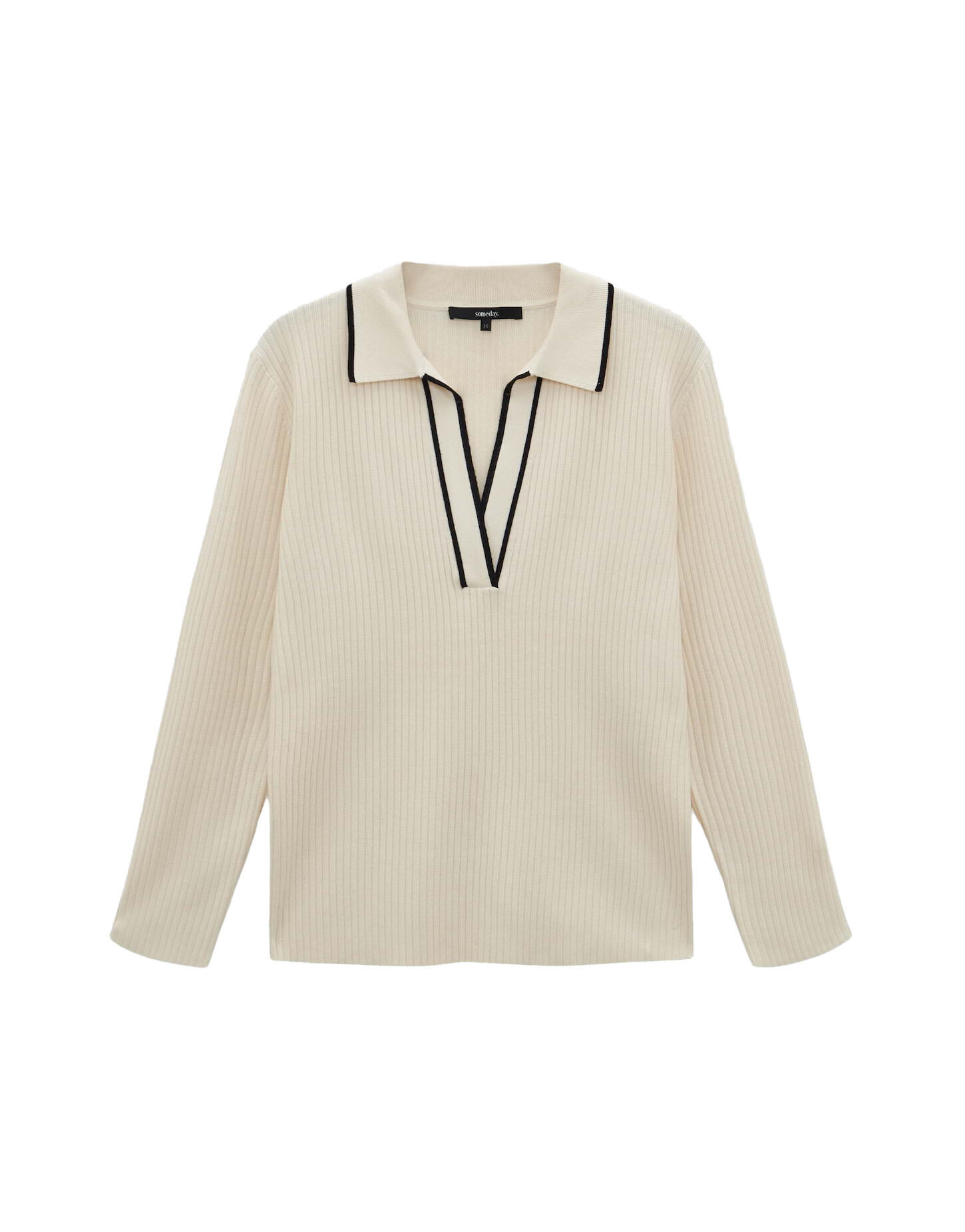 someday - Polo Strickpullover - Tabbi beige - Gr. - 40 von someday