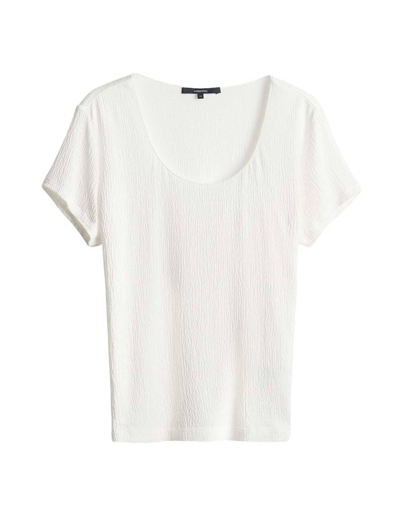someday - Strukturiertes Jerseyshirt - Kirosalie weiß - Gr. - 38 von someday