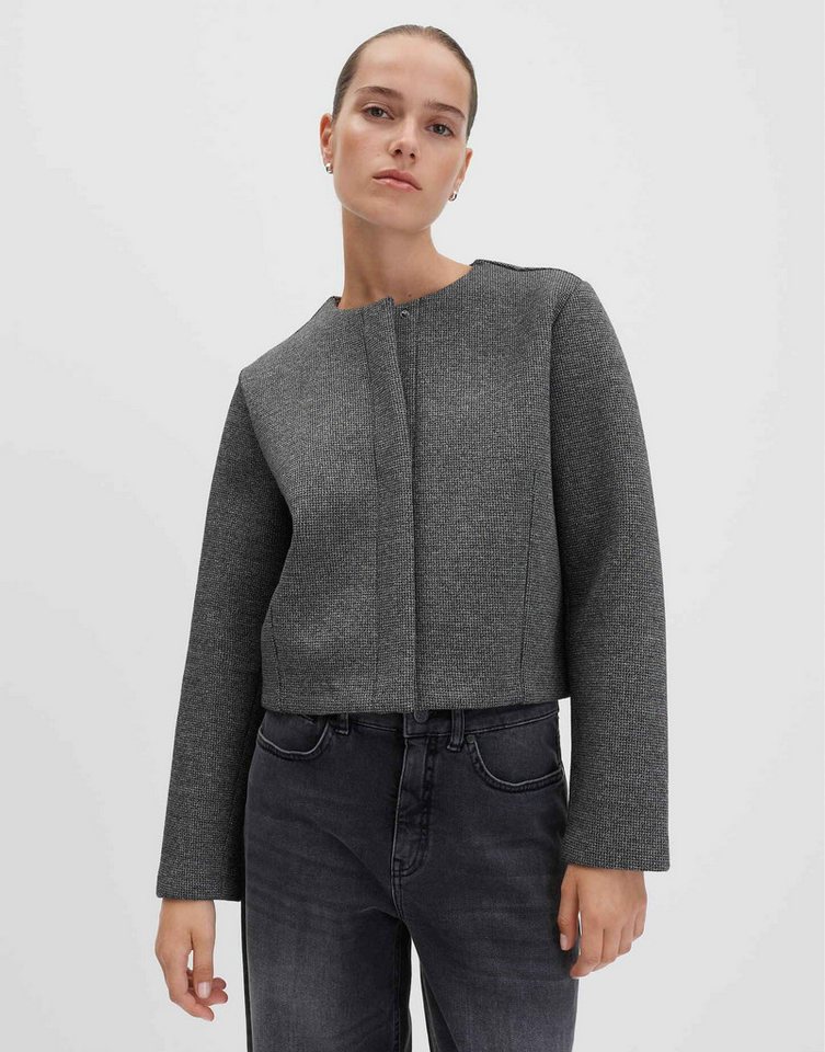 someday Sweatjacke UMADISON Regular Kurzjacke mit Hahnentritt Muster lockere Passform, Boxy Silhouette, Hahnentritt Muster von someday