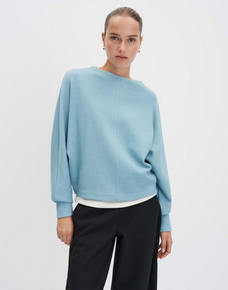 someday Sweatshirt UTIBBY DETAIL Loose aus weichem Viskose Mix Leicht transparentes Sweatshirt mit Funnel Neck von someday
