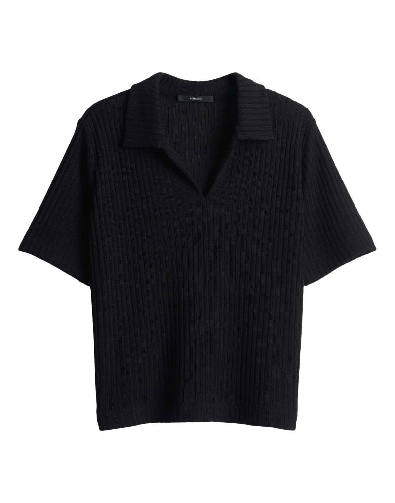 someday - Sweatshirt in Rippstrickoptik - Upolo schwarz - Gr. - 40 von someday