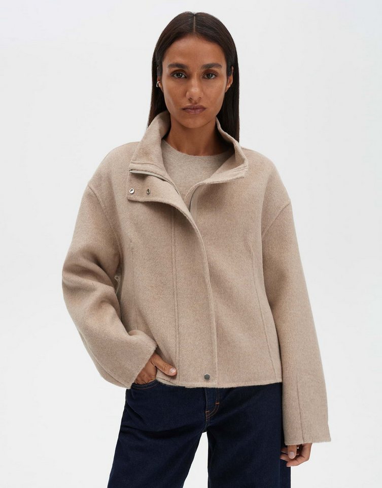 someday Wolljacke Varah pure weite Passform, Stehkragen, Abnäher am Saum von someday