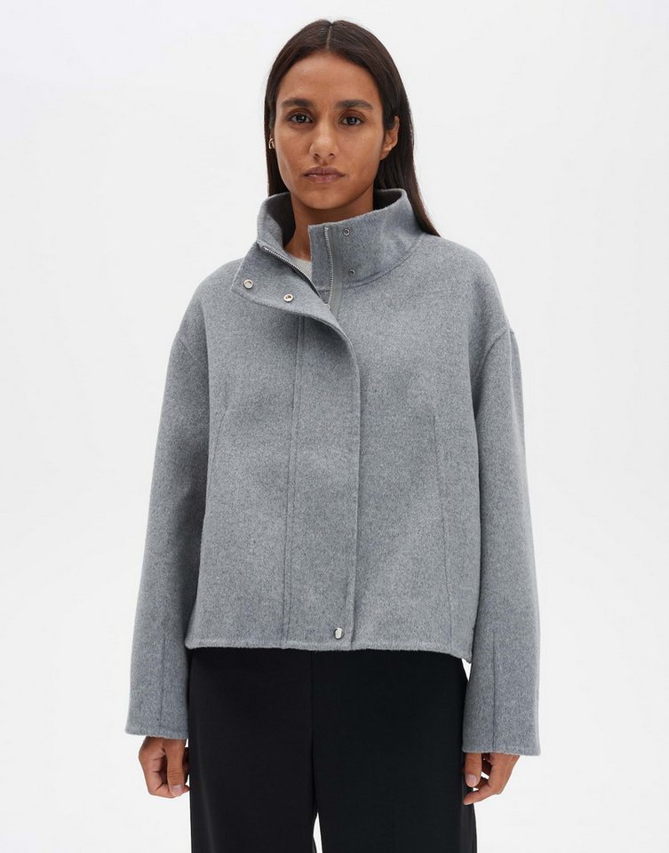 someday Wolljacke Varah pure weite Passform, Stehkragen, Abnäher am Saum von someday