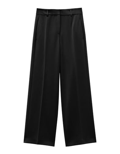 someday Damen City Pants | Klassische Anzughose Catsby Detail Wide mit Galonstreifen Black, 40 von someday