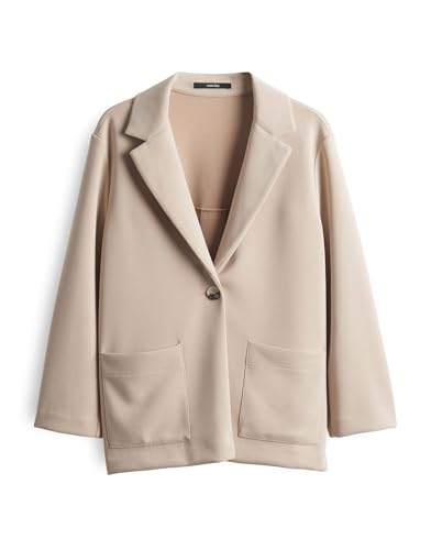 someday Damen Blazer | Kurzer Sweatblazer NOSALIE Loose aus Modal Mix Soft Oat, 38 von someday
