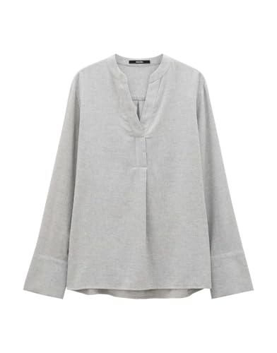 someday Damen Langarmbluse | Oversize Flanellbluse ZANELL aus nachhaltiger Baumwolle Hazy Fog Melange, 40 von someday