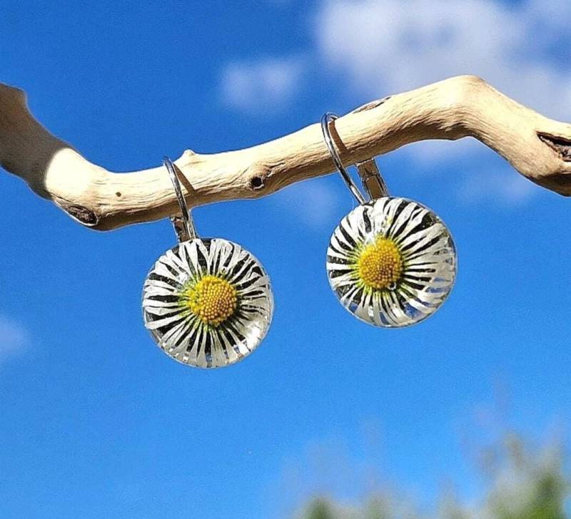 Ohrringe, Echte Gänseblümchen, Naturschmuck, Silber Ohrhänger, Ohrringe Blumen, Geschenk Für Frauen, Handgefertigter Schmuck, Sommer Schmuck Ohrringe, Echte Gänseblümchen, Naturschmuck, Silber Ohrhänger, Ohrringe Blumen, Geschenk Für Frauen, Handgefertigter Schmuck, Sommer Schmuck von sommerelf