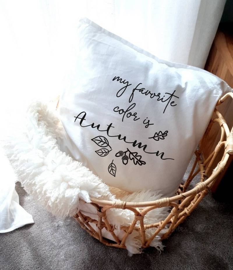 Bügelbild O. Kissenbezug | 50 X 50 cm "My Favorite Color Is Autumn", Homedeko, Herbstdeko von sommersprossenbuntes