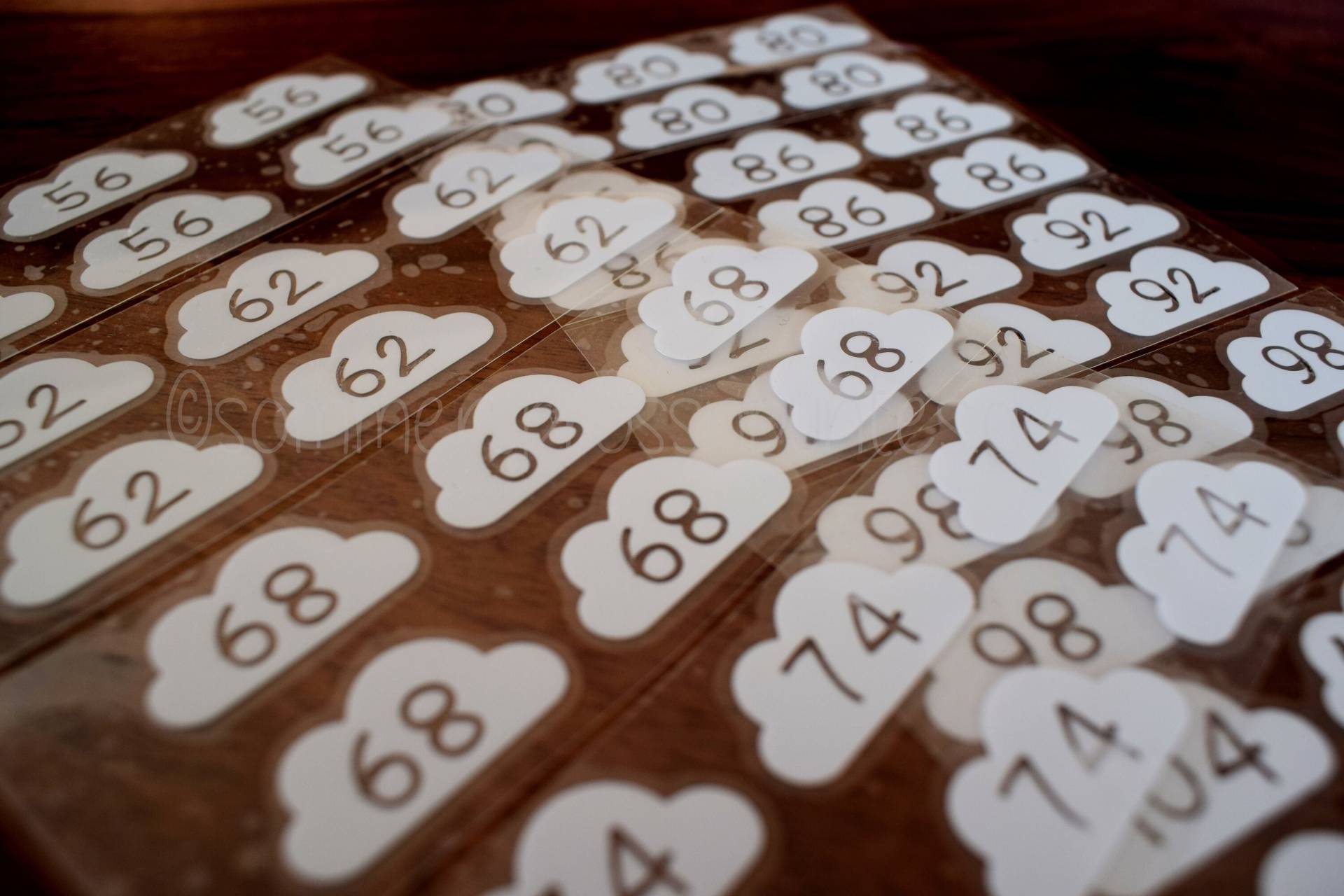 Kleine Label {Wolken}, 54Er Set, Weiß, Groeßenetiketten Zum Aufbuegeln, Heat-Transfer von sommersprossenbuntes