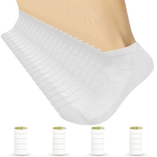 20 Paar Baumwollsocken für Herren und Damen – Einzeln Verpackte Low Cut Ankle Quarter Socken, Waschbar Weich Atmungsaktiv, Tragbare Sportsocken für Reise Hotel Fitness Alltag von somwherr