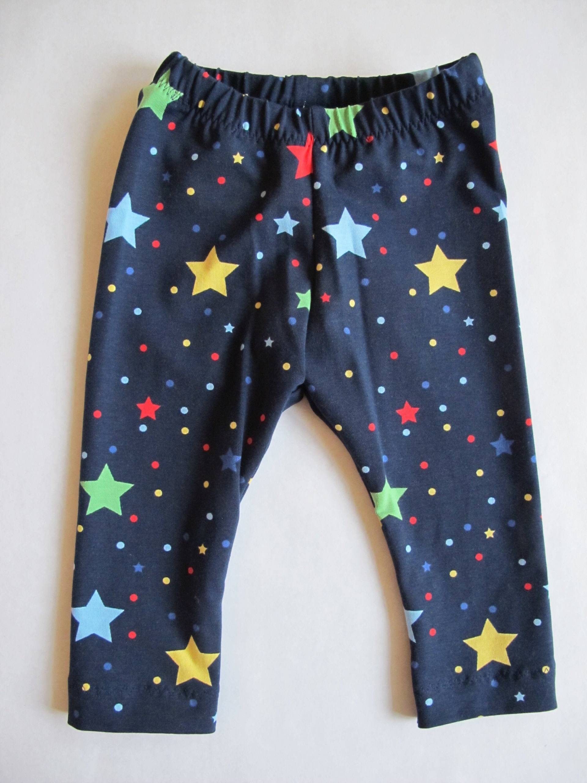 Leggings Blau Mit Bunten Sternen Und Punkten Gr. 68 von sonjasonneDE