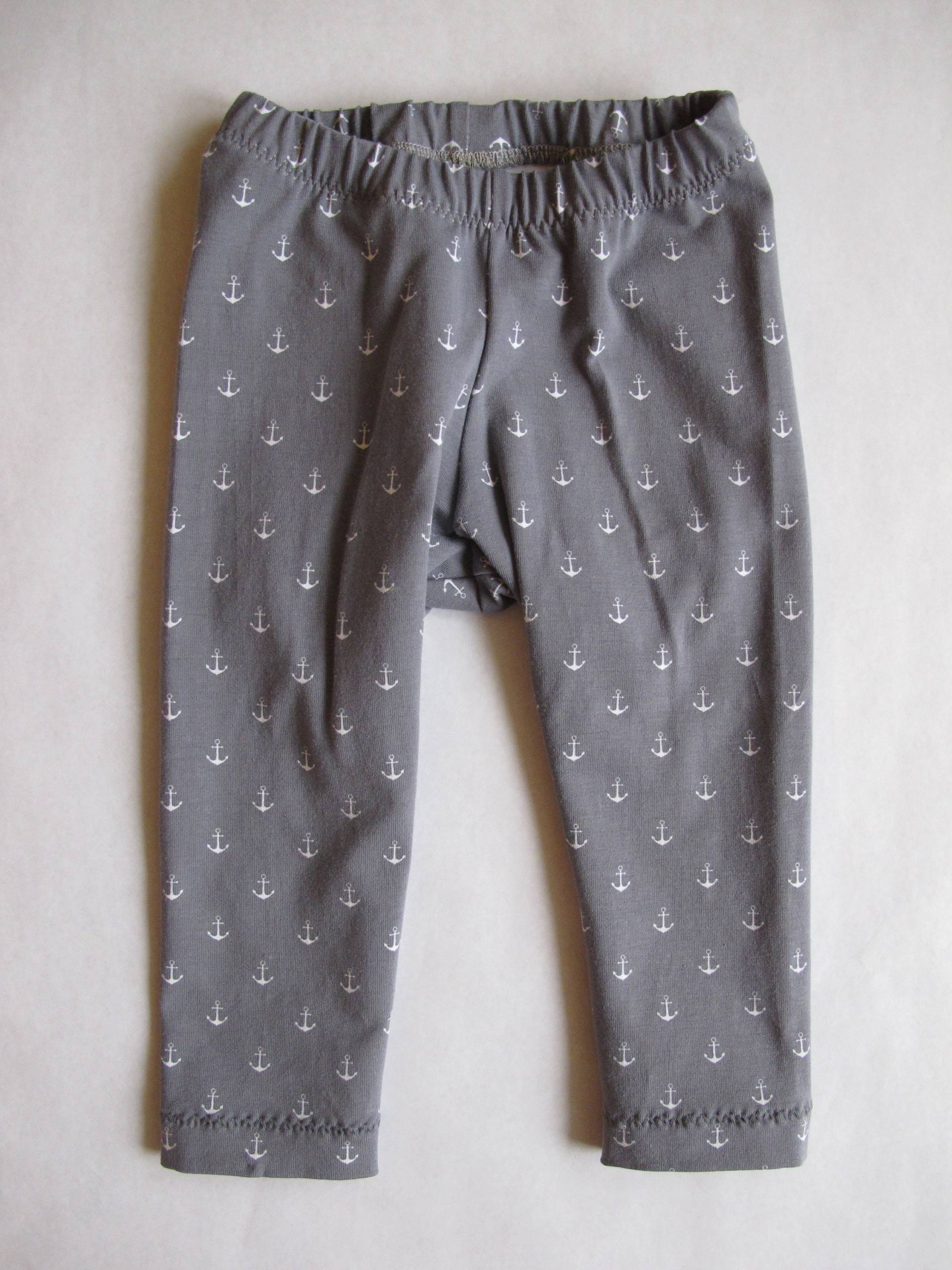 Leggings Grau Mit Weißen Ankern Gr. 74 von sonjasonneDE