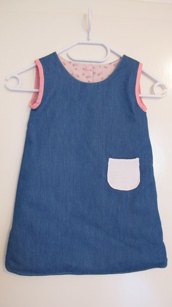 Wendekleid Jeans & Blümchendesign Gr.98 von sonjasonneDE