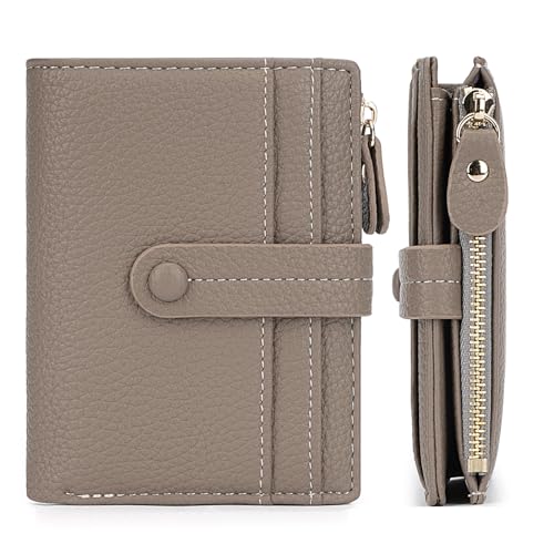sonluk Damen GeldböRse,RFID Blockierung Kleinmit Portemonnaie FüR Damen PU Leder Zipper Brieftasche Kreditkartenhalter Mit MüNzfach grau von sonluk