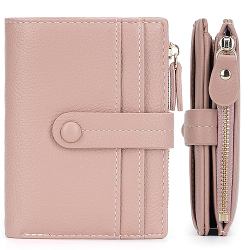 sonluk Damen GeldböRse,RFID Blockierung Kleinmit Portemonnaie FüR Damen PU Leder Zipper Brieftasche Kreditkartenhalter Mit MüNzfach rosa von sonluk