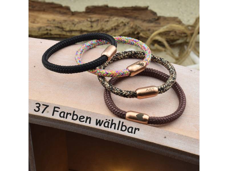Armband Leon | Personalisierte Gravur Farbe & Größe Wählbar Segeltau Surfer Magnetverschluß Edelstahl Geschenk Für Sie + Ihn 02 von sonnenmaedchen1970