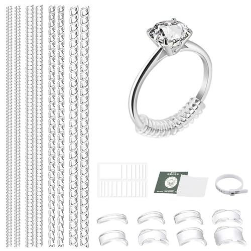 Soodyoow 19 Stück Ringverkleinerung Unsichtbar Set, Ringverkleinerer Unsichtbar Ring Kleiner Machen, Transparente Ringgrößenversteller für lose Ringe Männer und Frauen von soodyoow