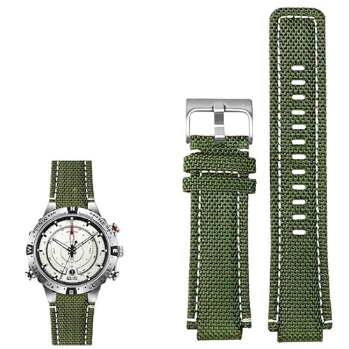 sooponu Nylon-Uhrenarmband für Timex-Uhr T2N721 T2N720 739 TW2T6300 Armband(Army green SR) von sooponu