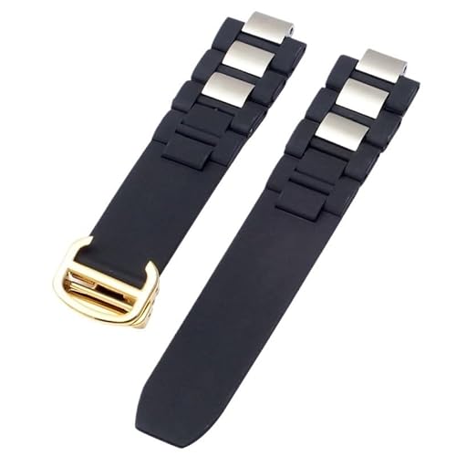 sooponu Silikon-Uhrenarmband mit konvexen Enden für Cartier 21st Century-Serie das Uhrenarmband der(Whiteg) von sooponu