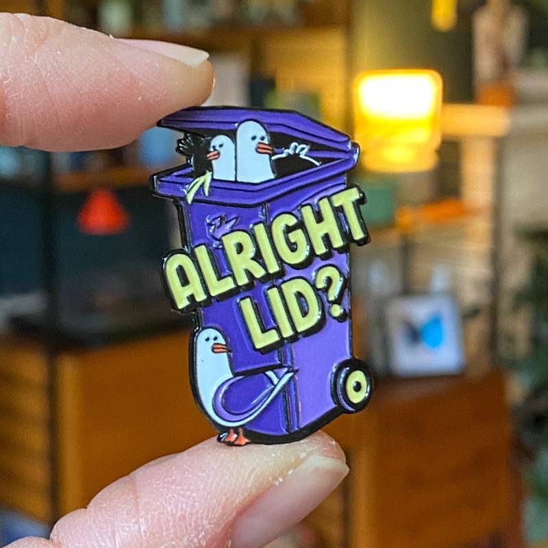 Alright Deckel Sterlingsilber Scouse Möwe Emaille Pin Badge von sophiegreen