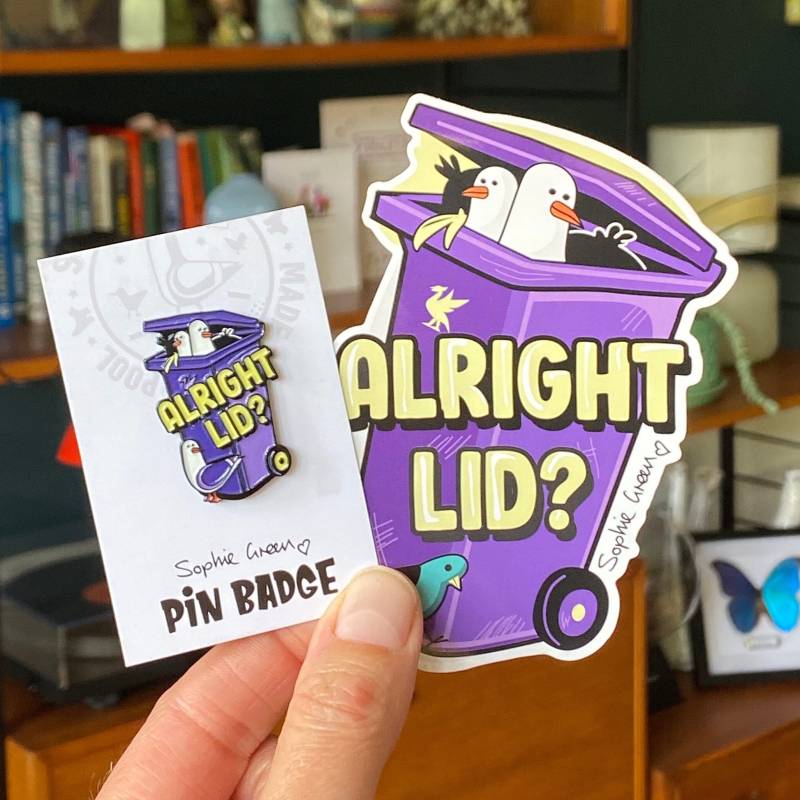 Alright Deckel Sterlingsilber Scouse Seagull Emaille Pin Und Aufkleber von sophiegreen