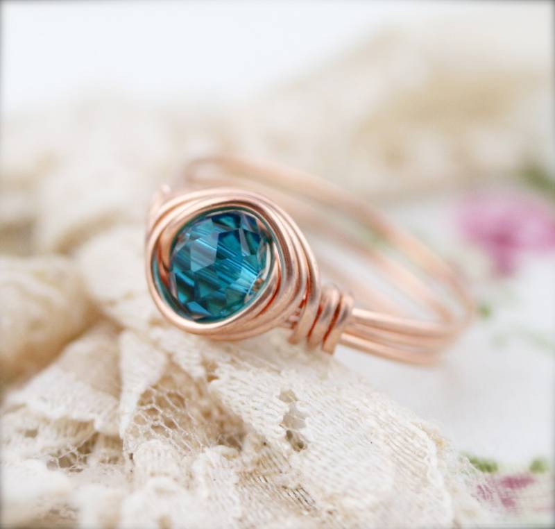 Dezember Geburtssteinfarbe | Bsr - Drahtgewickelter Ring Glaskristall 6 X 4 Mm von sophinegiam