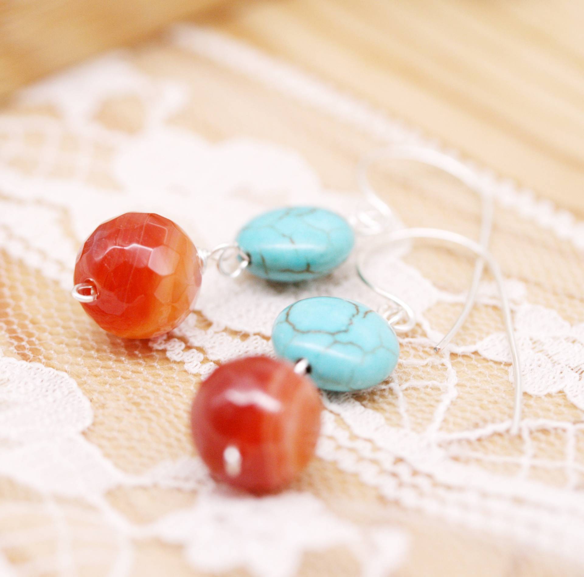 Fruchtige Ohrringe - Turqurenit Und Achat Fruchtige Ohrringe - Turqurenit Und Achat von sophinegiam