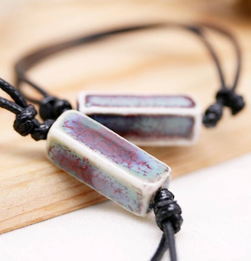Harmonie Halskette Und Armband Paar Set | Unisex - Porzellanperlen Harmonie Halskette Und Armband Paar Set | Unisex - Porzellanperlen von sophinegiam