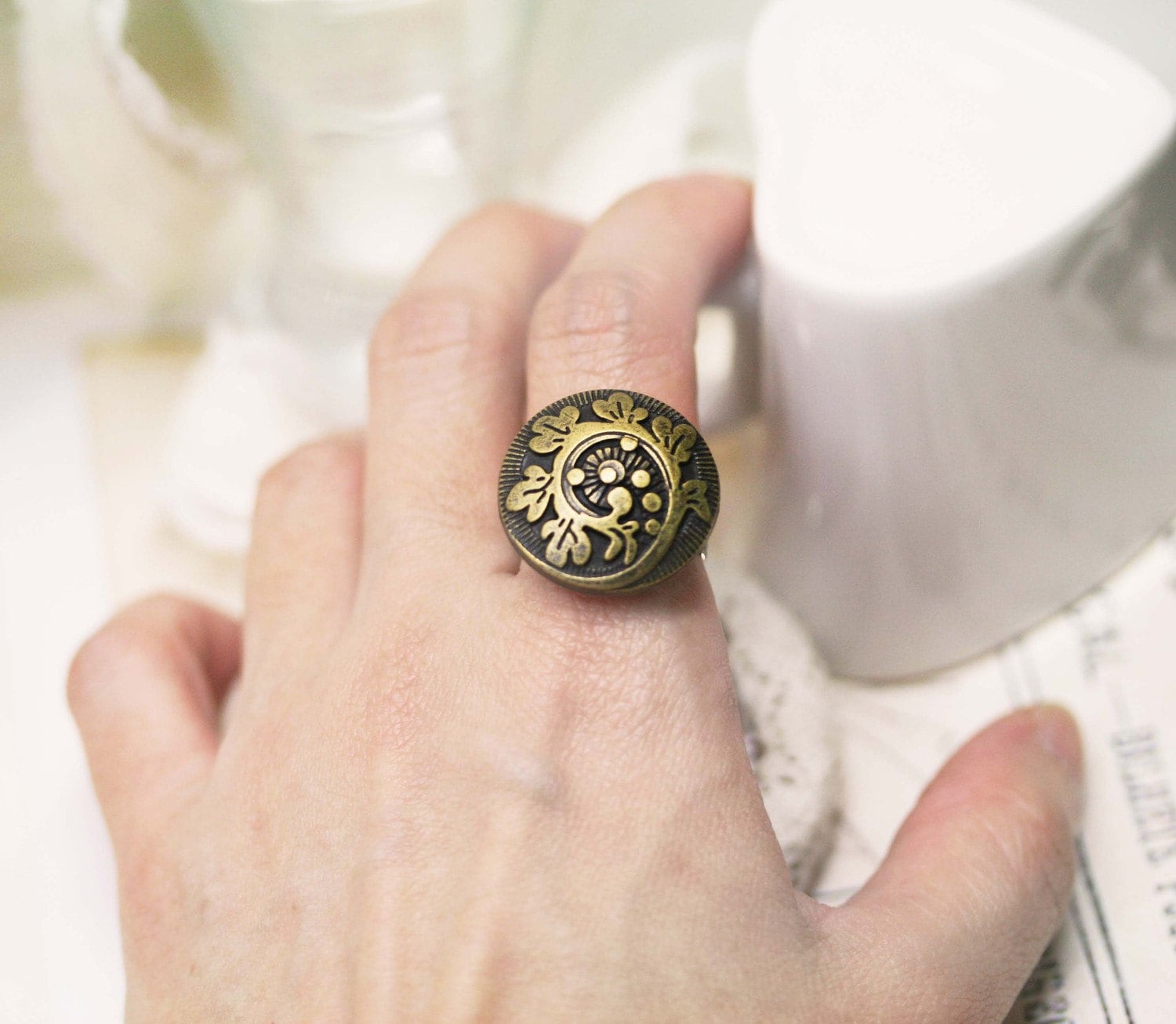 Honig Klee Ring Aus Draht Gewickelt Honig Klee Ring Aus Draht Gewickelt von sophinegiam