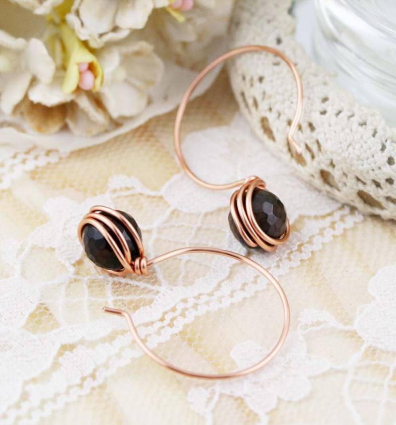 Hoop Ohrringe - 3/4"- Eis-Blume-Achat Hoop Ohrringe - 3/4"- Eis-Blume-Achat von sophinegiam