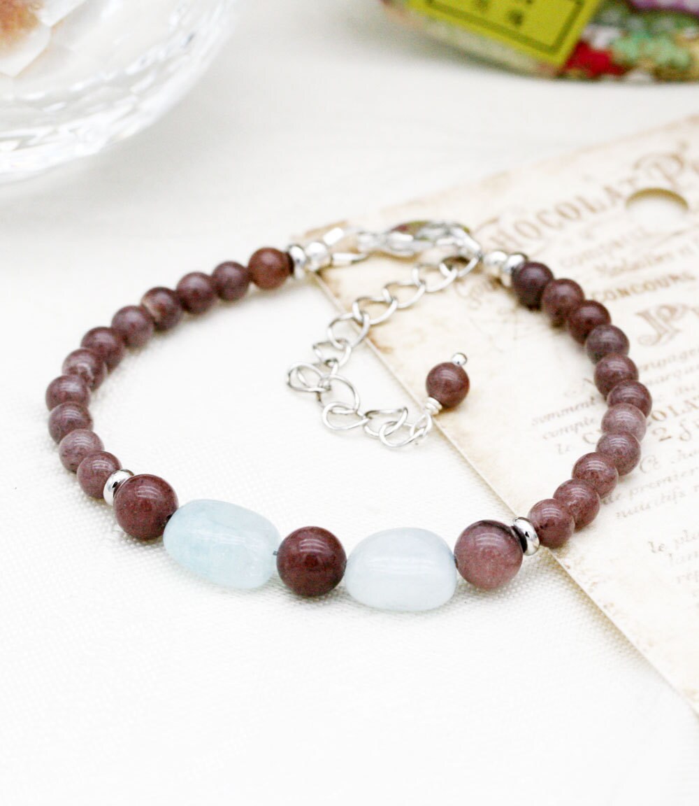 Lebendigkeit Und Klarheit | Unisex Armband - Aventurin Aquamarin Lebendigkeit Und Klarheit | Unisex Armband - Aventurin Aquamarin von sophinegiam