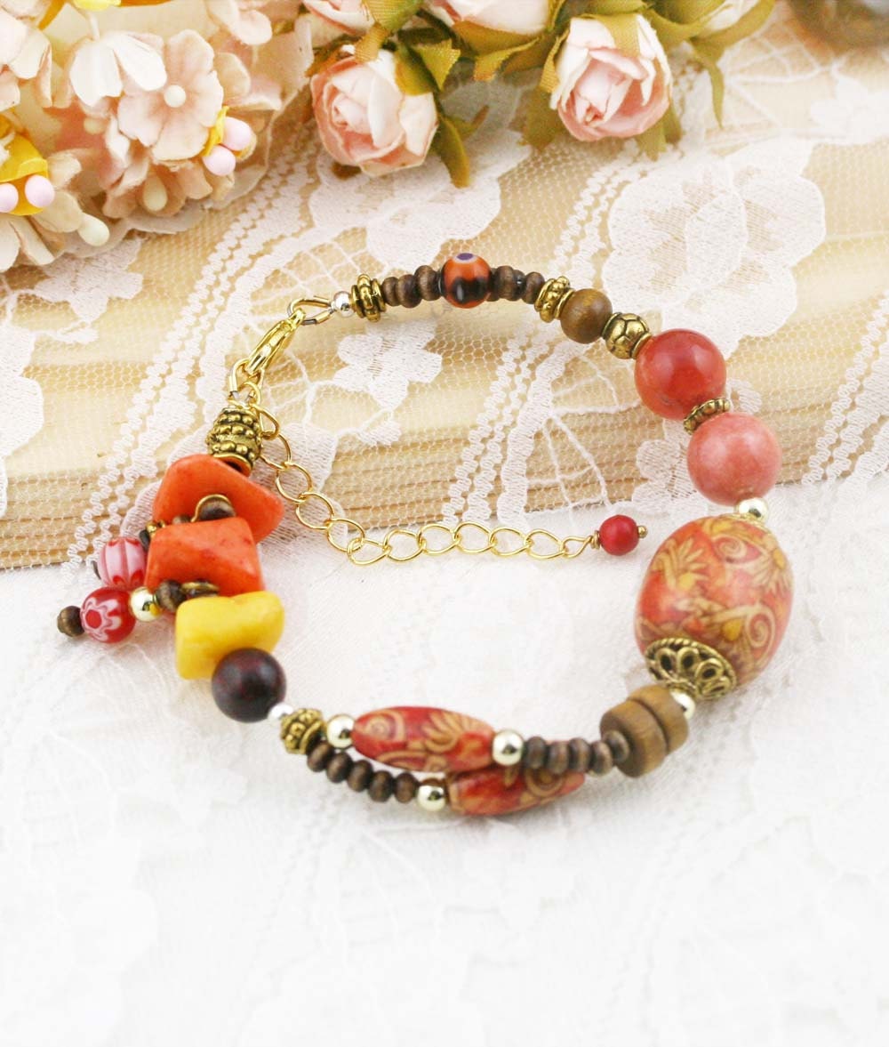 Oriental Harmony Boho Armband | Bb - Quarzit Und Jaspis Oriental Harmony Boho Armband | Bb - Quarzit Und Jaspis von sophinegiam