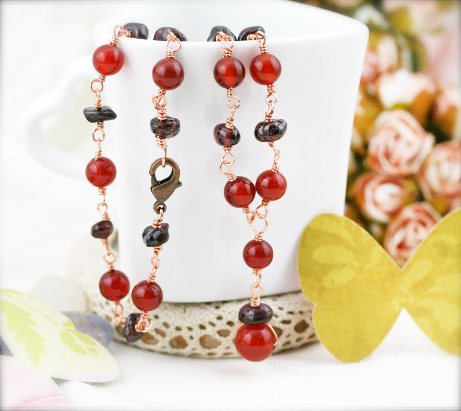 Positive Und Erdende Kette Aus Achat Granat Positive Und Erdende Kette Aus Achat Granat von sophinegiam