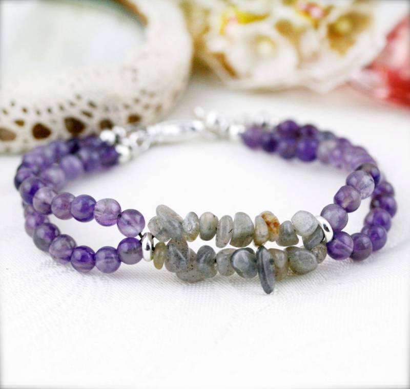 Ruhe Und Balance Armband | Unisex - Amethyst Labradorit Ruhe Und Balance Armband | Unisex - Amethyst Labradorit von sophinegiam