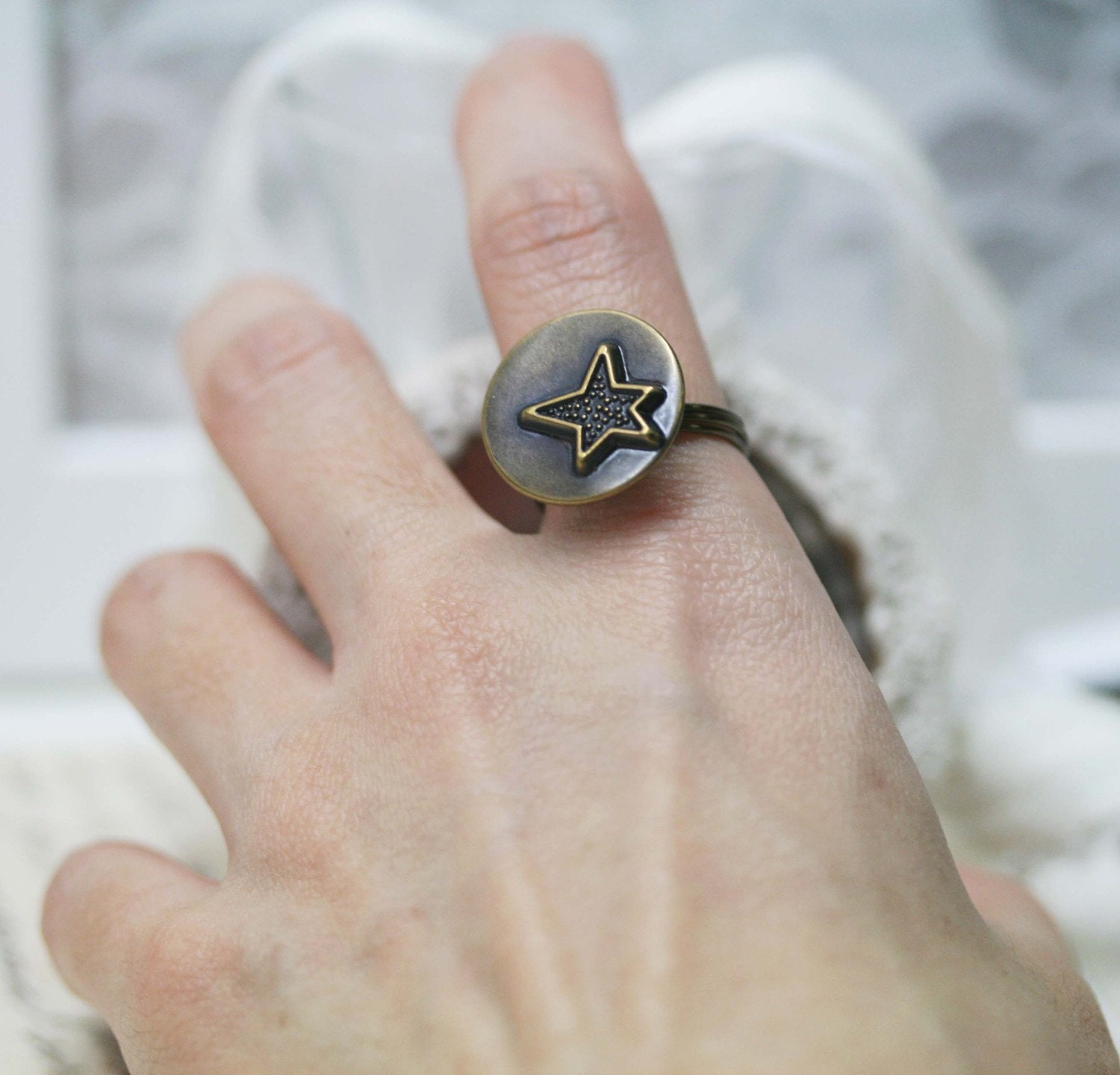Wish Nach Einem Stern Draht Gewickelt Ring - Größe Us7 Wish Nach Einem Stern Draht Gewickelt Ring - Größe Us7 von sophinegiam