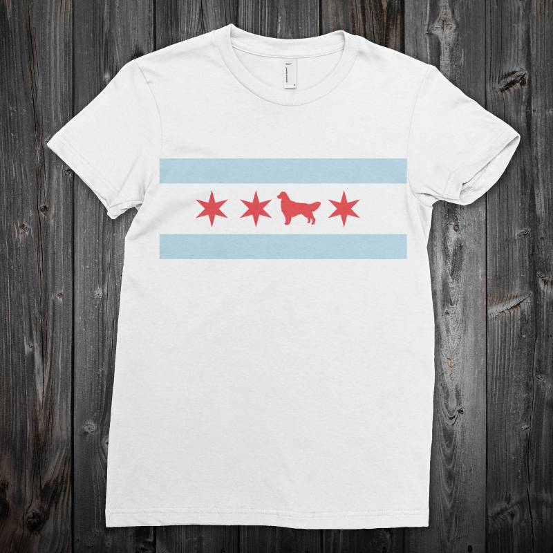 Chicago Flag Golden Retriever T-Shirt-Chicago T-Shirt-Hund Liebhaber T-Shirt-T-Shirt Für Hundeliebhaber Chicago Flag Golden Retriever T-Shirt-Chicago T-Shirt-Hund Liebhaber T-Shirt-T-Shirt Für Hundeliebhaber von sophisticatedpup