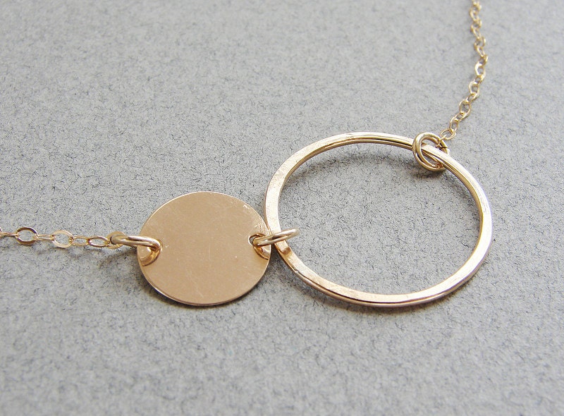 Eclipse Kreise Halskette, Einfache Doppelte Unendlichkeits Minimal Halskette von soradesigns