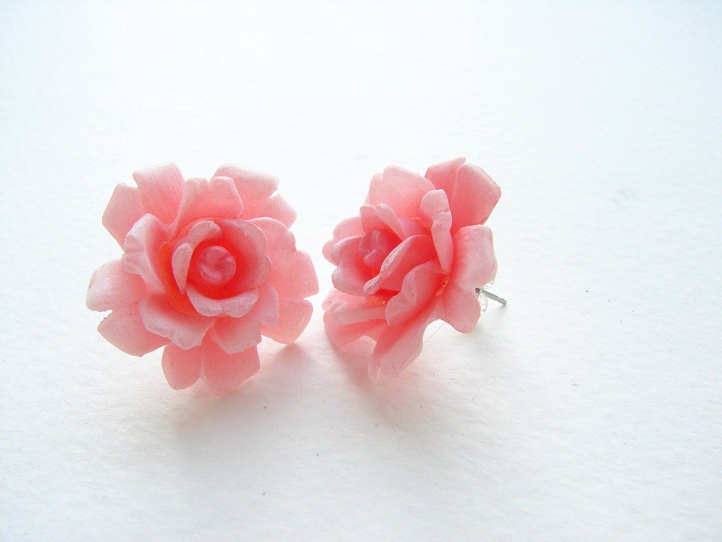 Vintage Rose Ohrstecker, Rosa Brautjungfer Schmuck, Statement Geschenk Für Sie, Ohrstecker von soradesigns