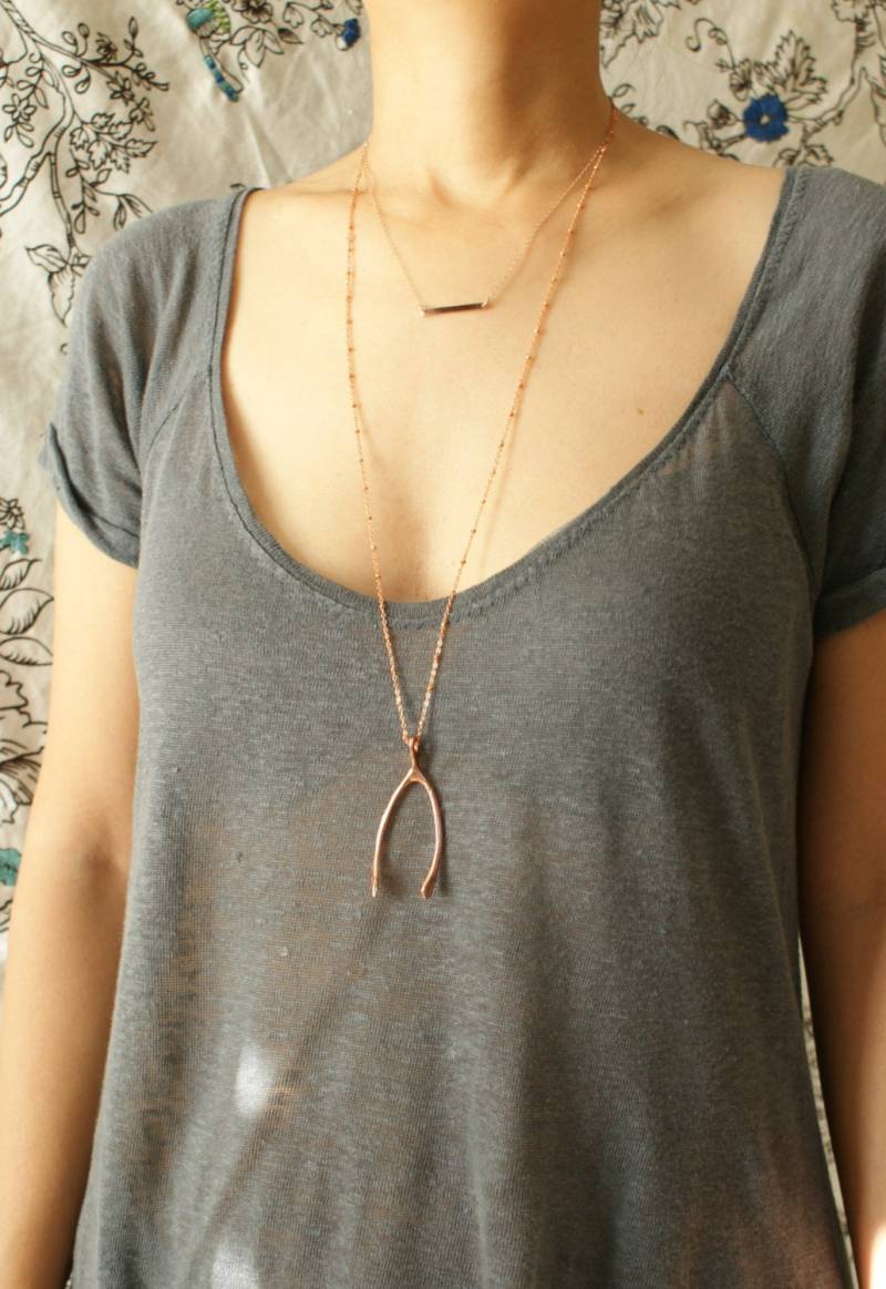 Wunsch Anhänger in Rosé Gold, Handgemacht Geschenk von soradesigns