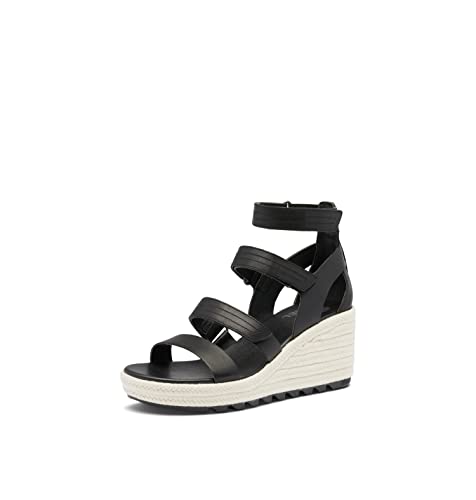 SOREL Damen Cameron Wedge Multistrap Sandalen, Schwarz, Kreide, 40 EU von sorel