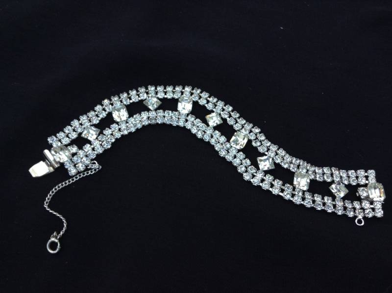 Vintage Klar Strass Armband Schöne Hochzeitsschmuck von sorellasvintagejewel