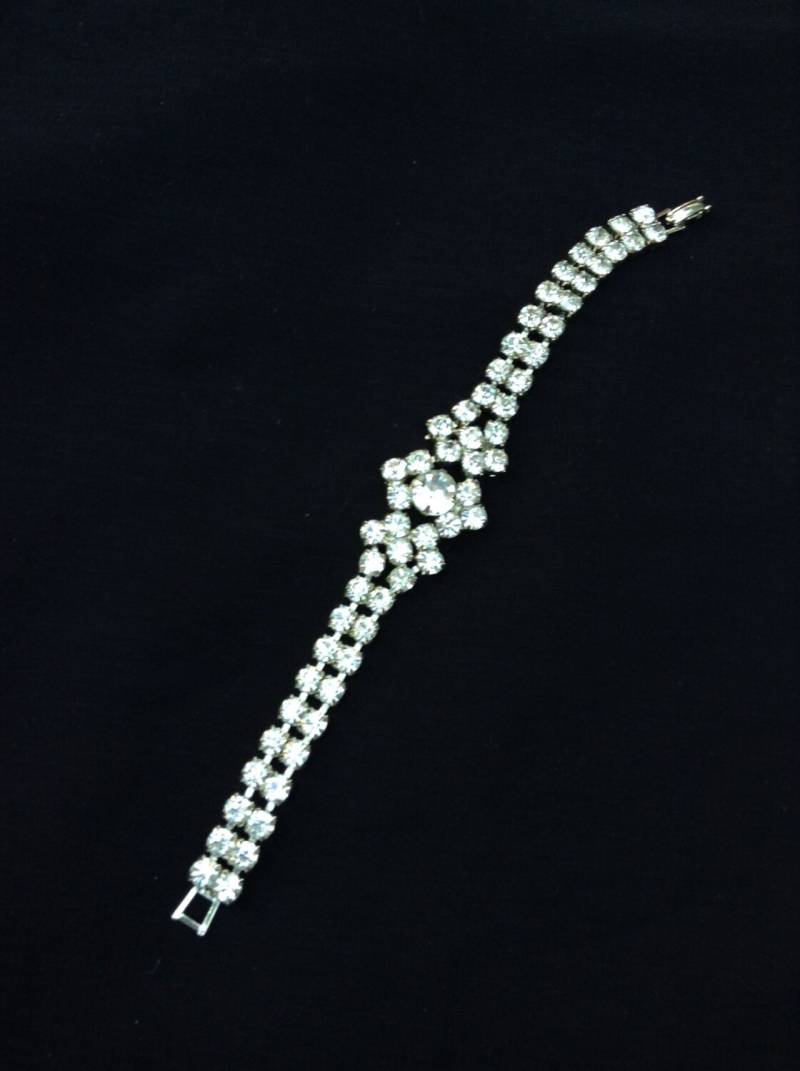 Vintage Klar Strass Armband Schöne Hochzeitsschmuck von sorellasvintagejewel
