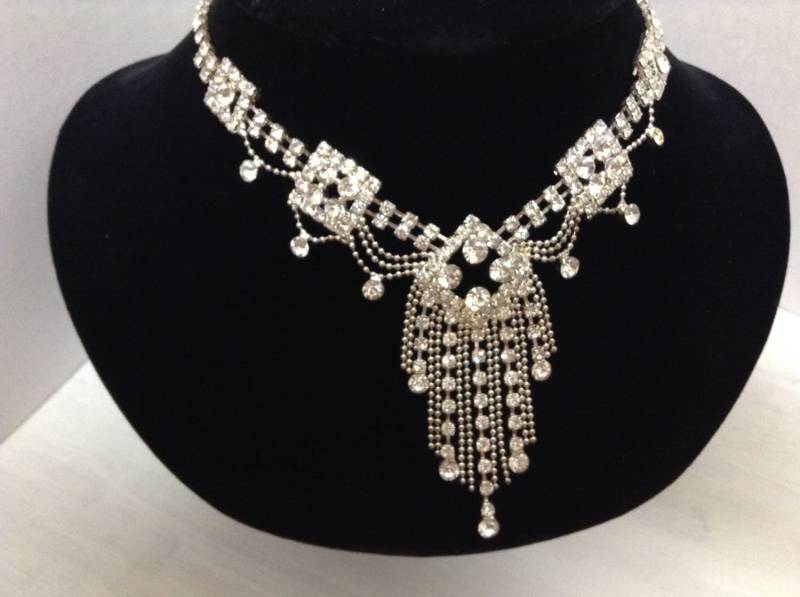 Vintage Strass Halskette Hochzeit Schmuck Klar von sorellasvintagejewel