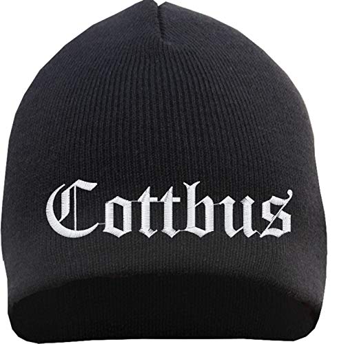 Cottbus Beanie Mütze - Altdeutsch - Bestickt - Strickmütze Wintermütze Einheitsgröße Schwarz von sostex