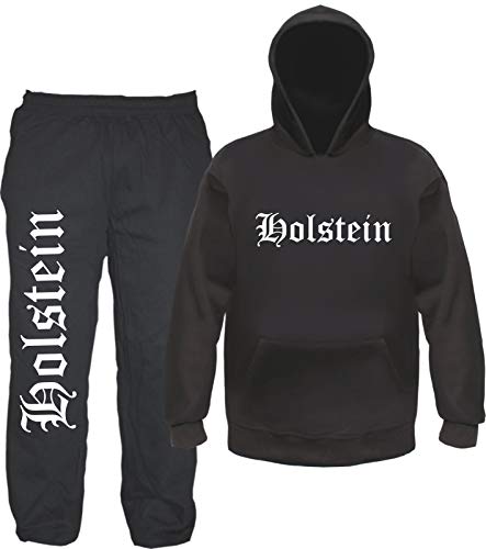 Holstein Jogginganzug - Altdeutsch - Jogginghose und Hoodie 2XL Schwarz von sostex